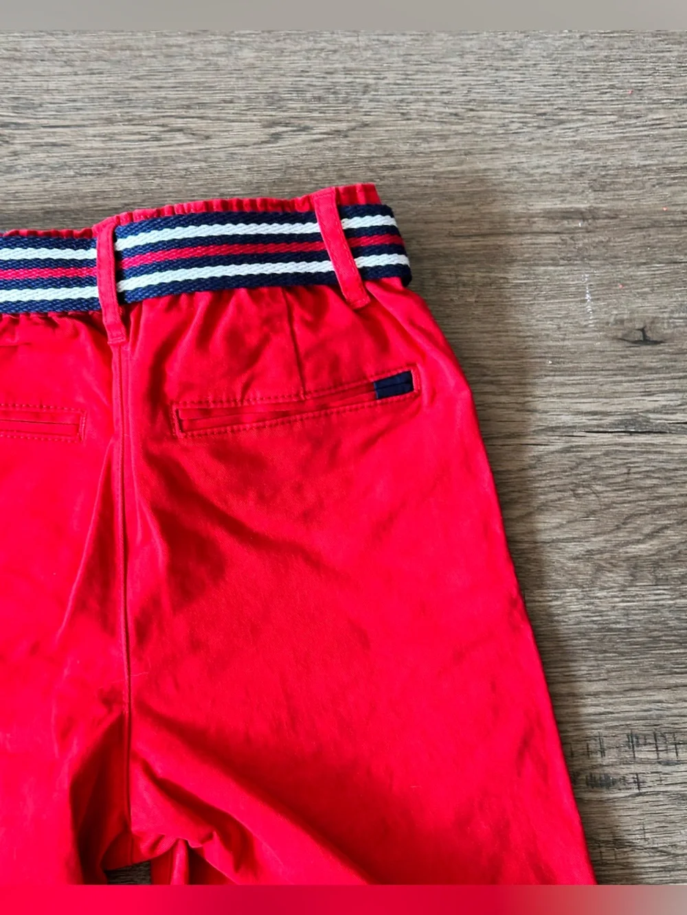 Gymboree| Red Shorts and Rolled Hem with Striped Belt sz 6